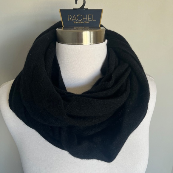 RACHEL RACHEL ROY Cashmere 2-ply Black Infinity Winter Loop Scarf - Picture 4 of 5